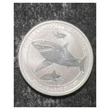 2014 AUSTRALIAN SHARK HALF TROY OZ .999 FINE SILVER