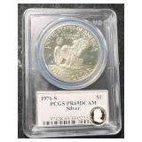 1971-S US SILVER EISENHOWER DOLLAR PCGS PR69DCAM