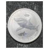 2014 AUSTRALIAN SHARK HALF TROY OZ .999 FINE SILVER