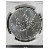 2011 CANADIAN MAPLE LEAF 1 TROY OZ .9999 FINE SILVER NGC MS69