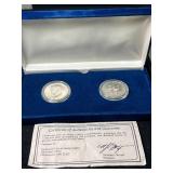 1963 US PROOF FRANKLIN HALF WITH 1964 PROOF KENNEDY HALF DOLLAR