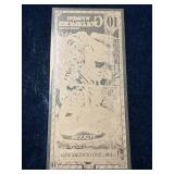 1/100TH TROY OZ 24K GOLD $10 WYOMING GOLDBACK