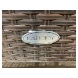 Patiojoy Rattan Wicker Steel Side Table Outdoor Furniture Deck, Brown 22"lx22"wx18.5"h (Minor Transit Damage)