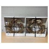 LOT OF 2 Hearth & Hand 21" Preserved Spring Grass and Flower Wreaths - Hearth & Hand