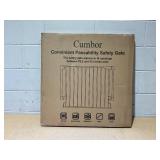 Cumbor 29.2-43" W, 28" H Baby Gate for Stairs, Wall-Mounted (Drill Required), Expandable No Bottom Bar Dog Gate, Auto Close Extra Wide Walk Thru, Pet & Toddler Proof Gate, Top & Bottom of Stairways(Bl