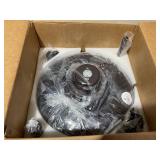 More Change Tiffany 42" Ceiling Fan Light Retractable Blade LED 3-Color Chandelier + Remote (Damaged)