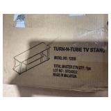 Furinno Turn-N-Tube No Tools 3D 3-Tier Entertainment TV Stand up to 50 inch TV, Round Tubes, French Oak Grey/Black