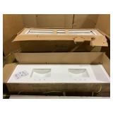 Wyndham Collection 84 in. W x 22 in. D Quartz White Rectangular Double Sink Bathroom Vanity Top in White