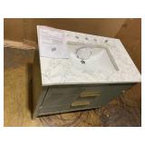 SUDIO Emma 36 in. W Bath Vanity in Vintage Green with Engineered Stone Top in Arabescato with White Sink H 34in x W 36in x D 22.0in (Damaged)