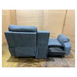 Pemberly Row 20" Modern Microfiber Double Glider Reclining Love Seat in Blue 40"H x 72"W x 38"D (USED Missing Back Of Seat)