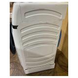 GE Profile with Pet Hair Removal White Ventless All-In-One Washer Dryer Combo  Not Tested. Damaged Door Does Not Close.