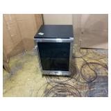 HOOURE 23.4 in. Single Zone 180 Cans Beverage Cooler With 3 Removable Shelves, Built in Blue Light Stainless Steel YD150CB