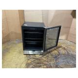 HOOURE 23.4 in. Single Zone 180 Cans Beverage Cooler With 3 Removable Shelves, Built in Blue Light Stainless Steel YD150CB