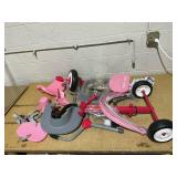 Radio Flyer Toddler Tricycle Bike and Stroller with Adjustable Seat, for 1 to 5 Years Old, Pink - Compact and Lightweight Pram Trike for Toddlers