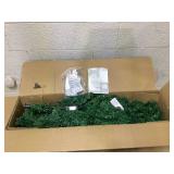 Goplus 7.5ft Prelit Pencil Christmas Tree, Premium Hinged Fir Tree, with Warm White LED Lights and Solid Metal Stand, Easy Assemble, Ideal Artificial Xmas Tree for Home and Office (Not Tested)