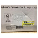 Threshold 60.5"x18" Cut Off Base Floor Lamp Black/Brown Metal/Wood - Threshold: Modern Standing Light for Living Room, Dual Pull Chain