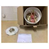 Threshold 60"x20.5" Floor Lamp with Marble Table - Threshold: Modern Standing Lamp with Polyester Shade