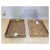 Hearth & Hand with Magnolia Natural Woven Rectangular Tray - Hearth & Hand with Magnolia: Artisanal, Farmhouse Style, Indoor/Outdoor Use