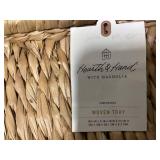 Hearth & Hand with Magnolia Natural Woven Rectangular Tray - Hearth & Hand with Magnolia: Artisanal, Farmhouse Style, Indoor/Outdoor Use