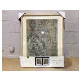 LOT OF 2 Threshold 24" x 30" Textured Fabric Framed Wall Art - Threshold: Burlap Material, Abstract Digital Art, Beige Polystyrene Frame