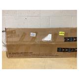 Cyclysio Dresser with Hanging Rack, 5 Fabric Drawers Dresser with Clothes Rack, Wooden Top Storage Chest of Drawers with Charging Station & LED Lights, Lockable Wheels, Closet