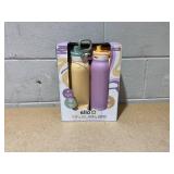 Ello Pop & Fill 32oz. 2-Pack Stainless Steel Water Bottle with QuickFill Technology, Tangerine/Plum