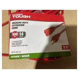 Hyper Tough 100FT 14AWG 3 Prong Red for Indoor and Outdoor Use Extension Cord, 13 amps
