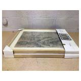 LOT OF 2 Threshold 24" x 30" Textured Fabric Framed Wall Art - Threshold: Burlap Material, Abstract Digital Art, Beige Polystyrene Frame