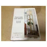 Threshold 62.5" Alabaster Shelf Floor Lamp Light Brown - Threshold: ETL Listed, Linen Shade, MDF Body