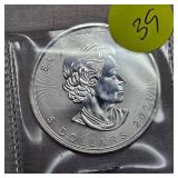 2021 $5 Canadian Maple Leaf 1oz Silver