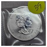 2021 $5 Canadian Maple Leaf 1oz Silver
