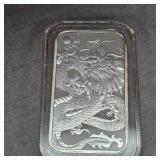 2022 1 oz Silber Queen Elizabeth/Dragon Bar
