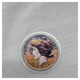 1922 Peace $1 Color Overlayed, 1 side