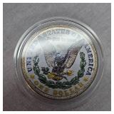 1921 Morgan $1, Color Overlayed