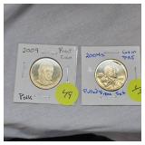 2004 S Gem Proof $1 From Set,2009 Polk Proof Gem