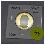 2004 S Gem Proof $1 From Set,2009 Polk Proof Gem