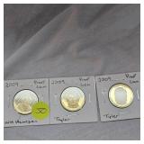 2009 $1 Tyler Proof Gem, Taylor Proof Gem, WH Harrison Proof Gem
