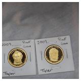 2009 $1 Tyler Proof Gem, Taylor Proof Gem, WH Harrison Proof Gem