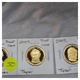 2009 $1 Tyler Proof Gem, Taylor Proof Gem, WH Harrison Proof Gem