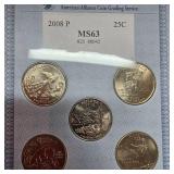 2008 P AACGS 25c MS63, Set of 5