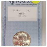 2-AACGS MS64 50c Kennedys