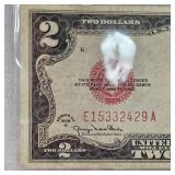 1928 G Series $2 US Red Seal Note & 1963  $2 Red Seal Note