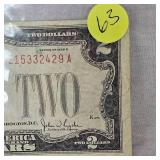 1928 G Series $2 US Red Seal Note & 1963  $2 Red Seal Note
