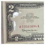 1928 G Series $2 US Red Seal Note & 1963  $2 Red Seal Note