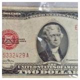 1928 G Series $2 US Red Seal Note & 1963  $2 Red Seal Note