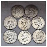 Lot of 8 Ike $1 Coins