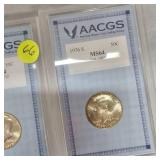 2-1976 S 50c AACGS MS64 & 2021P,2021 D 50c BU