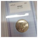 2-1976 S 50c AACGS MS64 & 2021P,2021 D 50c BU