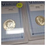 2-1976 S 50c AACGS MS64 & 2021P,2021 D 50c BU