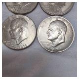 Lot of 10 Ikes $1 Coins, 71,71,72,74,77,77,78,76,76,76